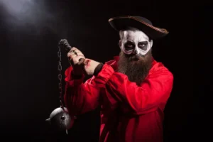 Pirate with chained weapon